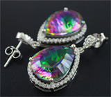Серебряные серьги с мистическим кварцем Серебро 925