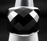 Стильное кольцо с черной шпинелью авторской огранки Серебро 925