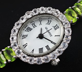 Часы на браслете с перидотами Серебро 925