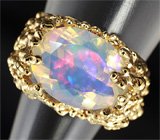 Кольцо с ограненным эфиопским опалом