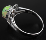 Прелестное серебряное кольцо с эфиопским опалом 1,15 карат Серебро 925