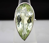 Серебряное кольцо с зеленым аметистом Серебро 925