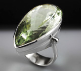 Серебряное кольцо с зеленым аметистом Серебро 925
