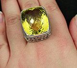 Серебряное кольцо с лимонным цитрином Серебро 925