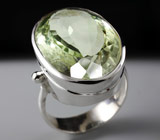 Серебряное кольцо с зеленым аметистом Серебро 925