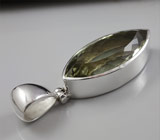 Серебряный кулон с зеленым аметистом Серебро 925