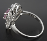 Ажурное серебряное кольцо c фиолетовой шпинелью 1,2 карат Серебро 925