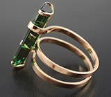 Кольцо с голубовато-зеленым турмалином Золото