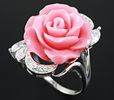 Чудесное серебряное кольцо-цветок Серебро 925