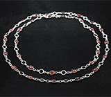 Серебряное колье с гранатами Серебро 925