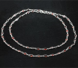 Серебряное колье с мозамбикскими гранатами Серебро 925