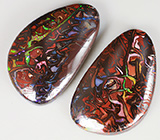 Пара крупных австралийских болдер опалов 52,04 карат 