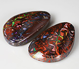 Пара крупных австралийских болдер опалов 52,04 карат 