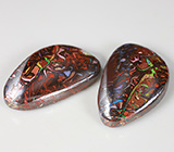Пара крупных австралийских болдер опалов 52,04 карат 