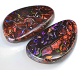 Пара крупных австралийских болдер опалов 52,04 карат 