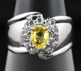 Стильное серебряное кольцо с желтым сапфиром 1,06 карат Серебро 925