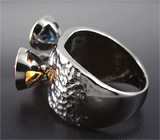 Серебряное кольцо с топазом, огненным опалом и изумрудом Серебро 925