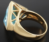 Серебряное кольцо с голубыми топазами 19,95 карат авторской огранки Серебро 925