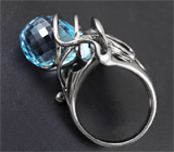 Сереберяное кольцо с бриолетом топаза и пурпурными сапфирами Серебро 925