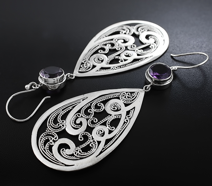 Крупные Серебряные Серьги Без Камней Купить