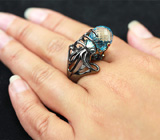 ГОТОВО! Сереберяное кольцо с бриолетом топаза и пурпурными сапфирами Серебро 925