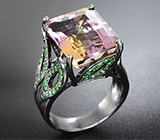 ГОТОВО! Серебряное кольцо с аметрином и цаворитами гранатами Серебро 925