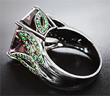 ГОТОВО! Серебряное кольцо с аметрином и цаворитами гранатами Серебро 925