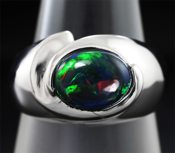 Кольцо С Черным Опалом Купить