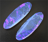 Пара черных австралийских дублет опалов 7,39 карат 