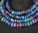 Колье из 207 кристаллический черных опалов 54+ карат Серебро 925