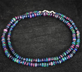 Колье из 207 кристаллический черных опалов 54+ карат Серебро 925