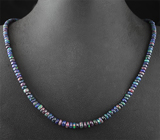 Колье из 207 кристаллический черных опалов 54+ карат Серебро 925