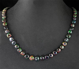 Колье из 65 кристаллических черных опалов 75+ карат Серебро 925