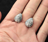 Оригинальные серебряные серьги с эмалью Серебро 925