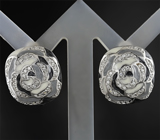 Оригинальные серебряные серьги с цветной эмалью Серебро 925