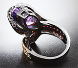 ГОТОВО! Серебряное кольцо с аметистом и сапфирами Серебро 925