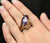 ГОТОВО! Серебряное кольцо с аметистом и сапфирами Серебро 925