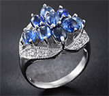 Эффектное серебряное кольцо с кианитами Серебро 925