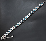 Элегантный серебряный браслет с насыщено-синими топазами Серебро 925