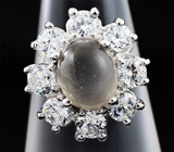 Элегантное серебряное кольцо с лунным камнем 2,3 карат Серебро 925