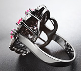 Великолепное серебряное кольцо с пурпурными сапфирами и танзанитами Серебро 925