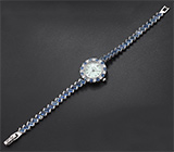 Часы на серебряном браслете с синими сапфирами Серебро 925