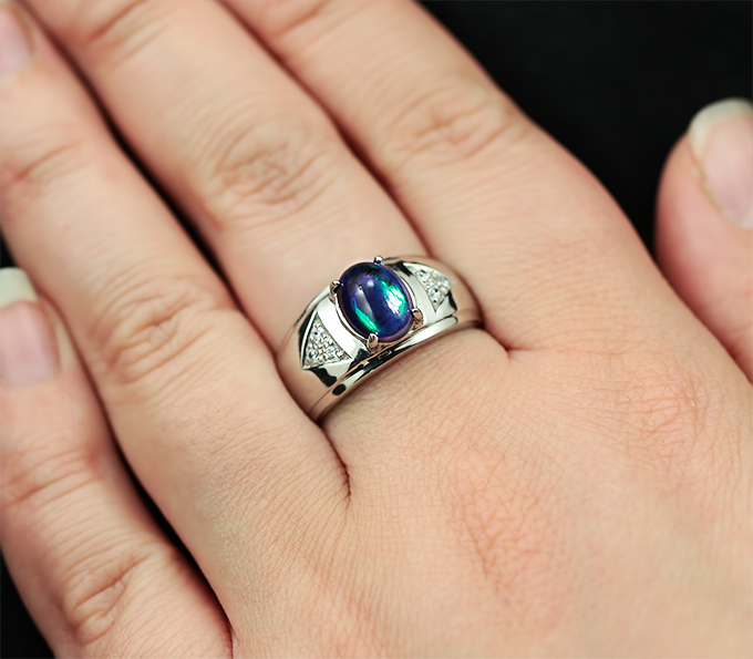 Кольцо С Черным Опалом Купить