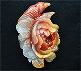 Миниатюра-подвеска «Птички на цветке» из цельного халцедона 38,8 грамм 