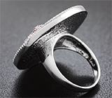 Серебряное кольцо «Ящерка» с пурпурными сапфирами и черной эмалью Серебро 925