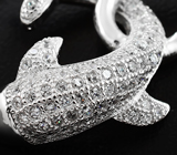 Чудесные cеребряные серьги «Дельфины» Серебро 925