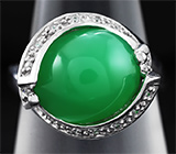 Эффектное серебряное кольцо с хризопразом Серебро 925
