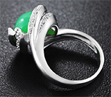 Эффектное серебряное кольцо с хризопразом Серебро 925