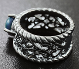 Филигранное серебряное кольцо с эфиопским черным опалом Серебро 925