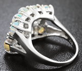Чудесное серебряное кольцо с эфиопскими опалами Серебро 925
